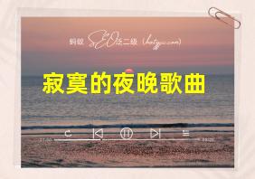 寂寞的夜晚歌曲