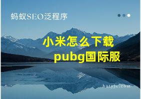 小米怎么下载pubg国际服