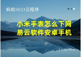 小米手表怎么下网易云软件安卓手机