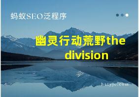 幽灵行动荒野the division