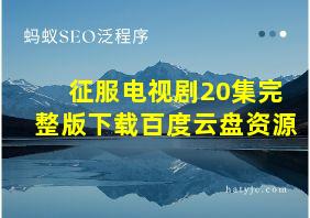 征服电视剧20集完整版下载百度云盘资源