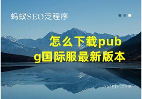 怎么下载pubg国际服最新版本