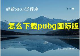 怎么下载pubg国际版