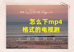 怎么下mp4格式的电视剧