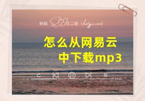 怎么从网易云中下载mp3