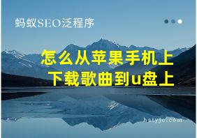 怎么从苹果手机上下载歌曲到u盘上