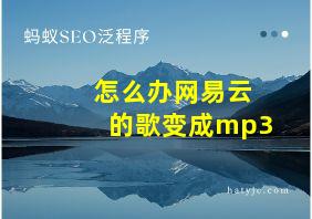 怎么办网易云的歌变成mp3