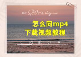 怎么向mp4下载视频教程