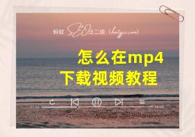 怎么在mp4下载视频教程