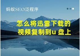 怎么将迅雷下载的视频复制到u 盘上