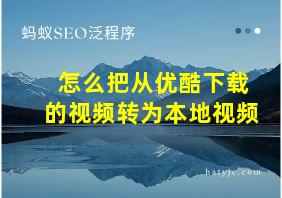 怎么把从优酷下载的视频转为本地视频