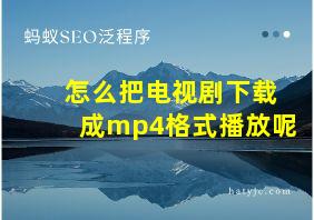 怎么把电视剧下载成mp4格式播放呢