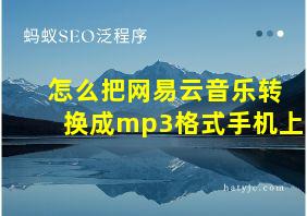 怎么把网易云音乐转换成mp3格式手机上