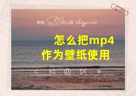 怎么把mp4作为壁纸使用