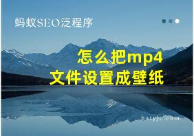 怎么把mp4文件设置成壁纸