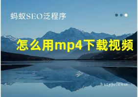 怎么用mp4下载视频