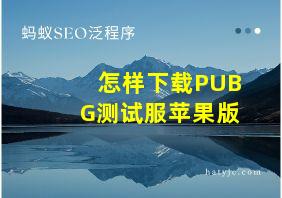 怎样下载PUBG测试服苹果版