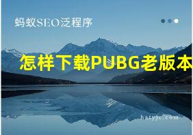 怎样下载PUBG老版本