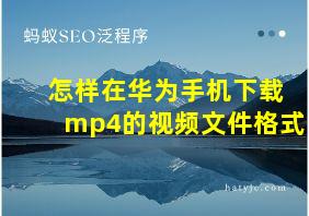 怎样在华为手机下载mp4的视频文件格式