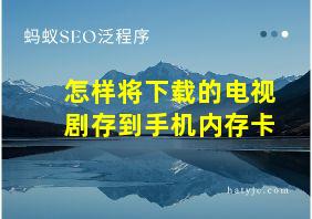 怎样将下载的电视剧存到手机内存卡