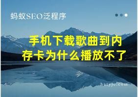 手机下载歌曲到内存卡为什么播放不了