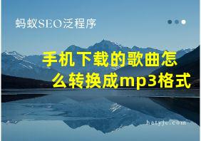 手机下载的歌曲怎么转换成mp3格式