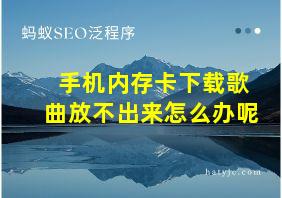 手机内存卡下载歌曲放不出来怎么办呢