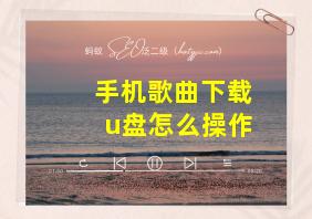 手机歌曲下载u盘怎么操作