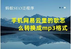 手机网易云里的歌怎么转换成mp3格式