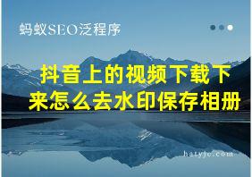 抖音上的视频下载下来怎么去水印保存相册