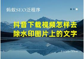 抖音下载视频怎样去除水印图片上的文字