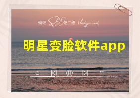 明星变脸软件app