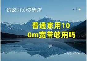 普通家用100m宽带够用吗