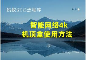 智能网络4k 机顶盒使用方法