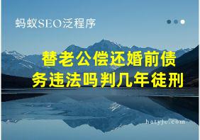 替老公偿还婚前债务违法吗判几年徒刑