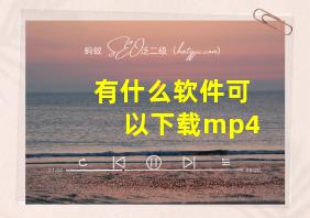 有什么软件可以下载mp4