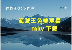 海贼王免费观看 mkv 下载