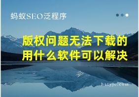 版权问题无法下载的用什么软件可以解决