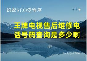 王牌电视售后维修电话号码查询是多少啊