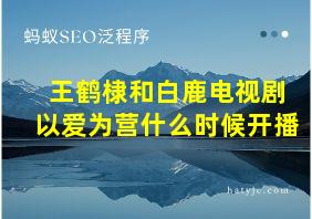 王鹤棣和白鹿电视剧以爱为营什么时候开播