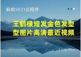 王鹤棣短发金色发型型图片高清最近视频