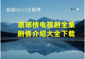 琅琊榜电视剧全集剧情介绍大全下载