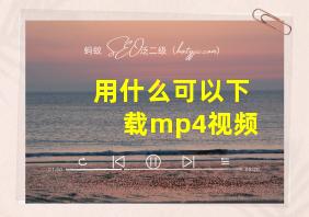 用什么可以下载mp4视频