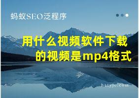 用什么视频软件下载的视频是mp4格式