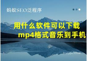 用什么软件可以下载mp4格式音乐到手机