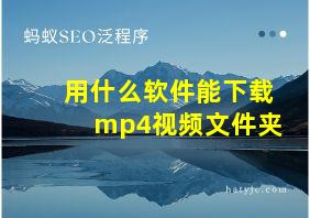 用什么软件能下载mp4视频文件夹