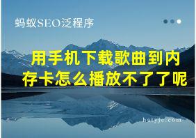 用手机下载歌曲到内存卡怎么播放不了了呢