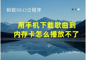 用手机下载歌曲到内存卡怎么播放不了