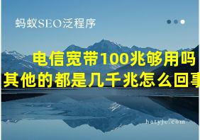 电信宽带100兆够用吗其他的都是几千兆怎么回事