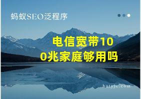 电信宽带100兆家庭够用吗